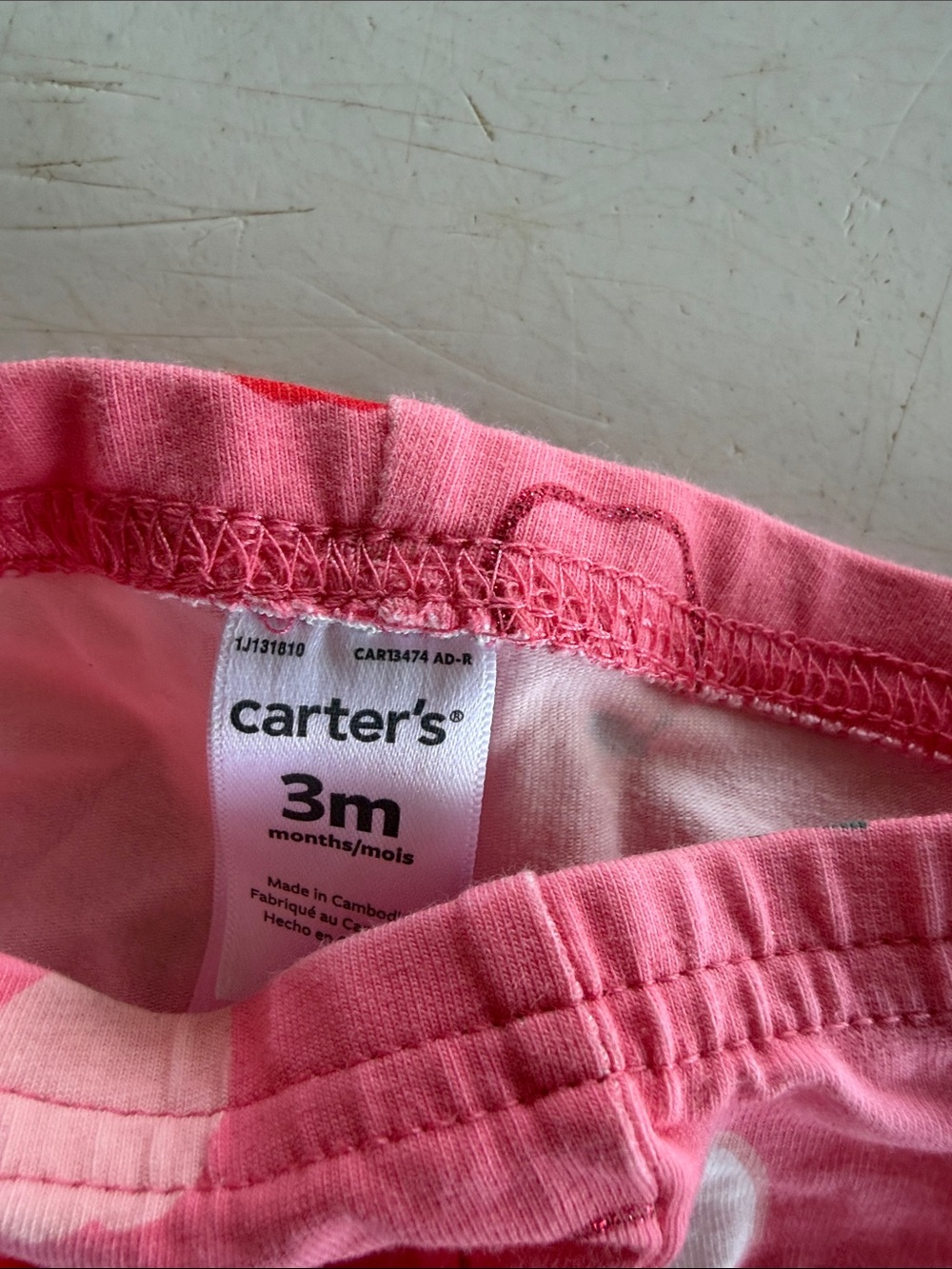 Carter's Pink Apple Print Leggings with Solid Rose Pink Bodysuit - Picture 2 of 4